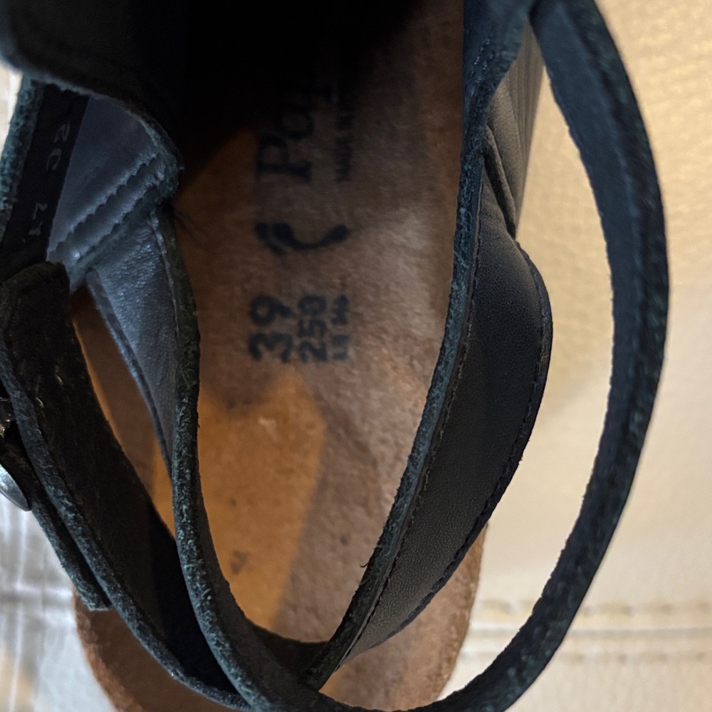 Papillio Black Leather Wedge Clogs - Picture 3 of 5